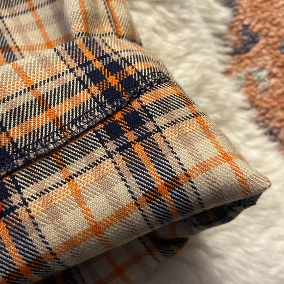 Zara checkered wide leg pant tan black orange school vibes girls size 9 - Picture 10 of 16